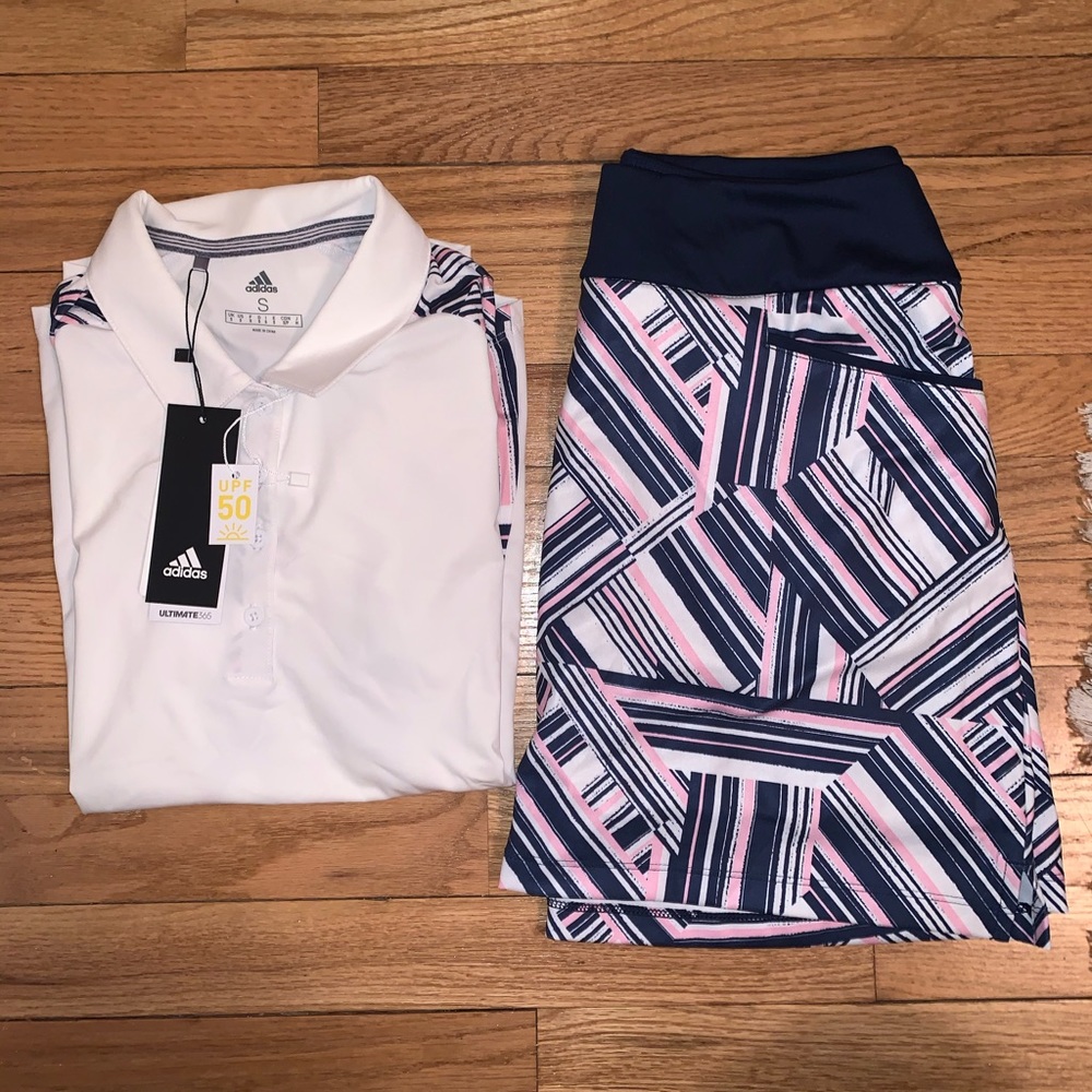 Adidas golf ultimate novelty SS polo and skirt